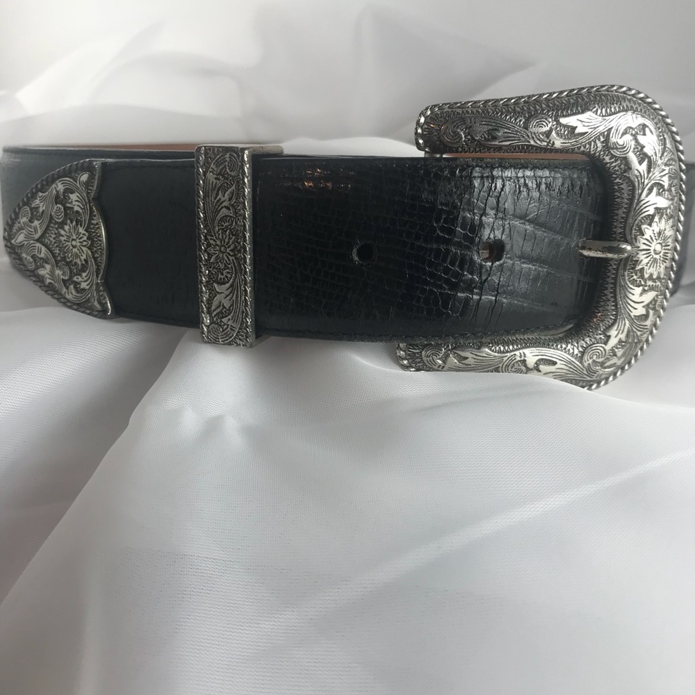 Vintage Silver Creek Collection Black Belt Size 28